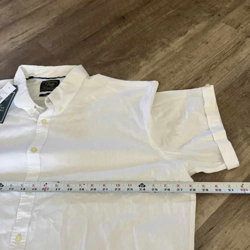 Jacks MFG Heritage‎ Chambray Noho Shirt Mens 3XL White Short Sleeve J23A-209-C88